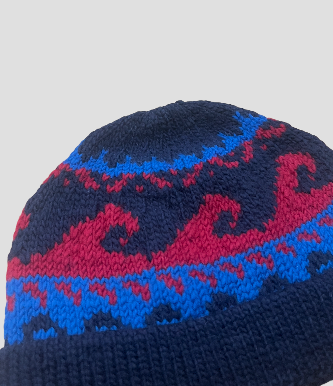 Wave - Hand Knit - Navy