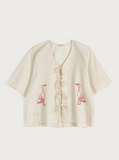 Bobo - Embroidery Tie - Blouse