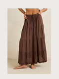 Rhythm - Tier Maxi Skirt - Choc