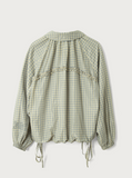Damson Madder - Lailah Bomber - Oyster Gingham