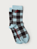 Damson Madder - Gingham Sock - Pale blue